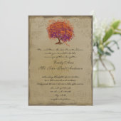 Musical Gold Red Heart Tree Weddenschap Kaart (Staand voorkant)