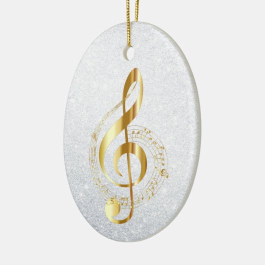 Musical Golden Notes Ceramic Ornament (Links)