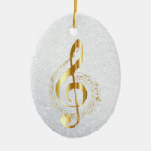 Musical Golden Notes Ceramic Ornament (Voorkant)