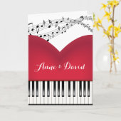 Musical Grand Piano Heart voor Jubileum Kaart (Gele Bloem)