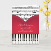 Musical Grand Piano Heart voor Jubileum Kaart (Gele Bloem)