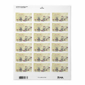 Musical Gray Birds Raspberry Branch Labels (Full Sheet)
