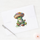 Musical Green Frog Ronde Sticker (Envelop)