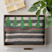 Musical Green Kerstbomen Black Stripes Tissuepapier (Geschenk)