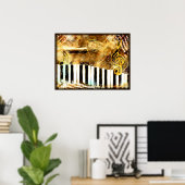 Musical Grunge Canvas Print (Thuiskantoor)