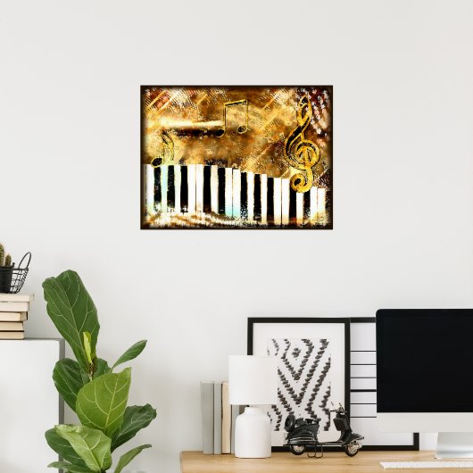 Musical Grunge Canvas Print (Thuiskantoor)