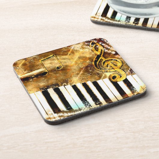 Musical Grunge Cork Onderzetter (Linkerzijde)