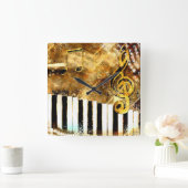 Musical Grunge Wall Clock Vierkante Klok (Huis)