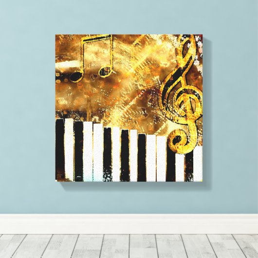 Musical Grunge Wrapped Canvas (Insitu (Houten vloer))