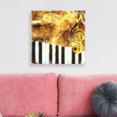 Musical Grunge Wrapped Canvas Afdruk (Insitu (Woonkamer))