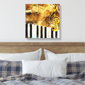 Musical Grunge Wrapped Canvas Afdruk (Insitu (Slaapkamer))