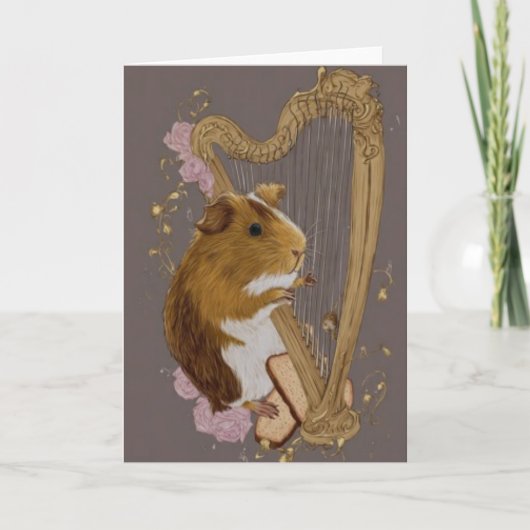 Musical Guinea Pig Greeting Card Kaart (Voorkant)