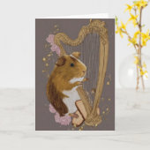 Musical Guinea Pig Greeting Card Kaart (Gele Bloem)