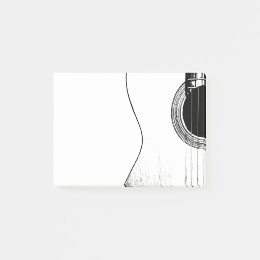 Musical Guitar Black en White Post-it® Notes (Voorkant)