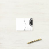 Musical Guitar Black en White Post-it® Notes (Op bureau)