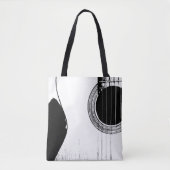 Musical Guitar Black White Abstract Tote Bag (Voorkant)