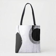 Musical Guitar Black White Abstract