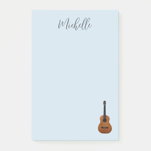 Musical Guitar Elegant Script Typografie Post-it® Notes (Voorkant)