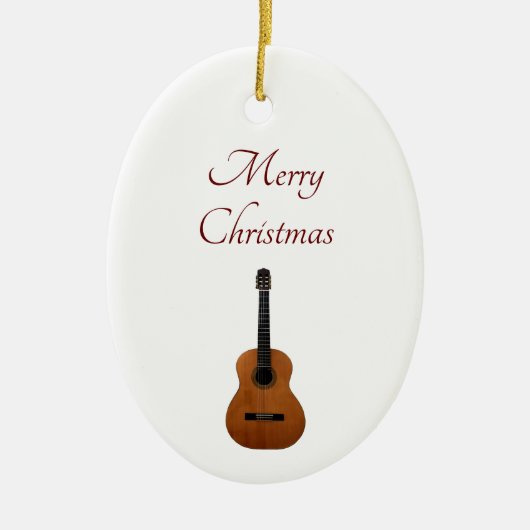 Musical Guitar Kerstmis Keramisch Ornament (Voorkant)