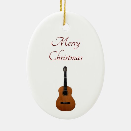 Musical Guitar Kerstmis Keramisch Ornament (Achterkant)