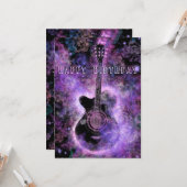 Musical Guitar Verjaardag Kaart (Voorkant / Achterkant in situ)