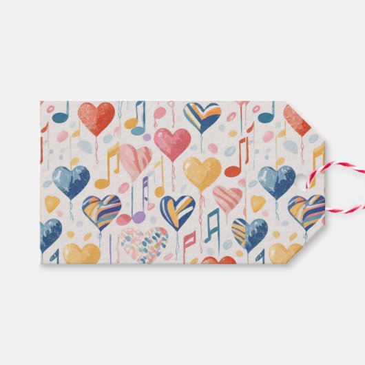 Musical harten cadeau labels cadeaulabel (Voorkant (Horizontaal))