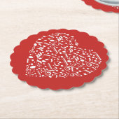 Musical Heart, aangepast kleurenpapier, onderzette Kartonnen Onderzetters (Gekanteld)
