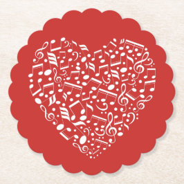 Musical Heart, aangepast kleurenpapier, onderzette Kartonnen Onderzetters