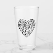 Musical Heart, aangepast tekstglas Glas (Voorkant)