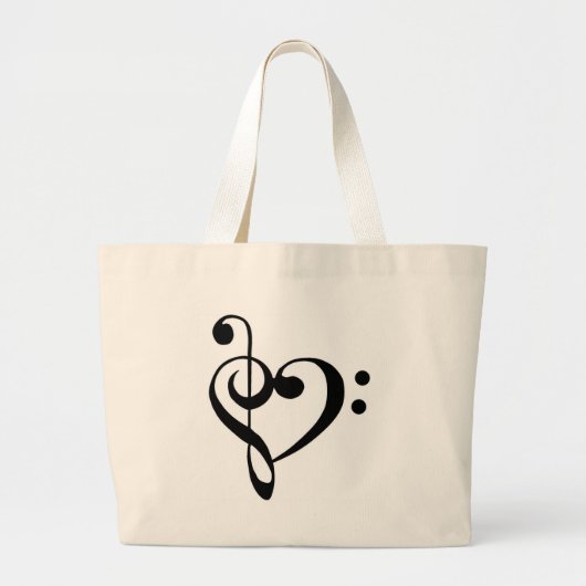 Musical Heart Grote Tote Bag (Voorkant)