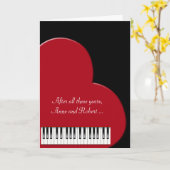 Musical Heart Jubileum Kaart (Gele Bloem)