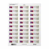 Musical Heart Leafed Tree Plum Return Address Etiket (Full Sheet)
