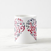 Musical Heart Notes Clefs Music Love Monogram Koffiemok (Center)