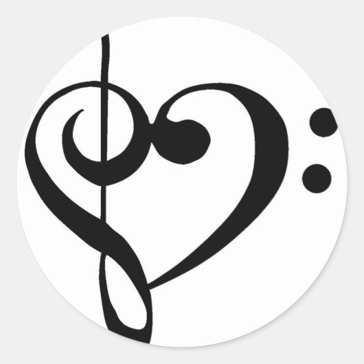 Musical Heart Ronde Sticker (Voorkant)