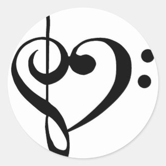 Musical Heart Ronde Sticker