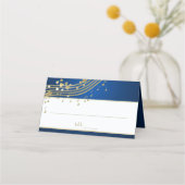 Musical Hearts Blauw en Goud Plaatskaartje (Voorkant)