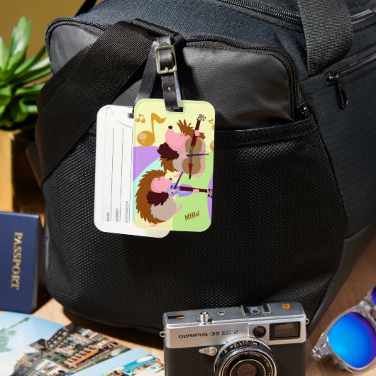 Musical Hedegs aangepast monogram Bagagelabel (Voorkant & Achterkant)