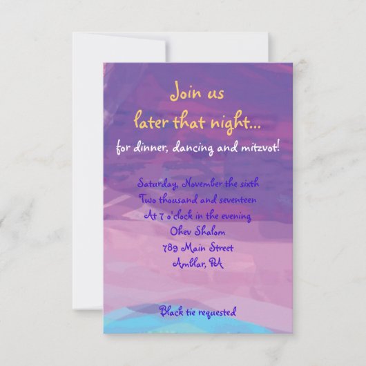 MUSICAL HEMSA Bar Bat Mitzvah Party Card Kaart (Voorkant)
