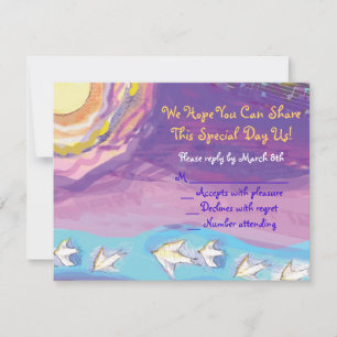 MUSICAL HEMSA Bar Bat Mitzvah Reply Card RSVP Kaartje