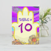 Musical Hemsa Bar Bat Mitzvah Table Seating Number Kaart (Staand voorkant)
