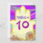 Musical Hemsa Bar Bat Mitzvah Table Seating Number Kaart (Achterkant)
