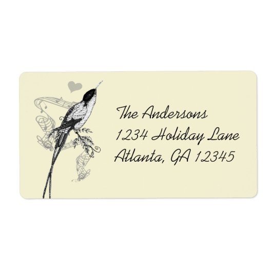 Musical Hummingbird Heart Labels (Voorkant)