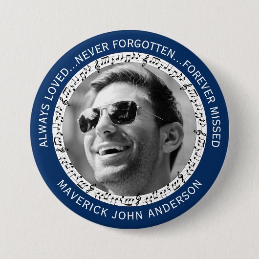 Musical in Loving Memory | Foto Memorial Ronde Button 7,6 Cm (Voorkant)