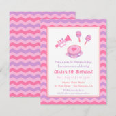 Musical Instruls Girls Birthday Party Kaart (Voorkant / Achterkant)