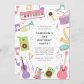 Musical Instrument Birthday Party  Kaart (Voorkant / Achterkant)