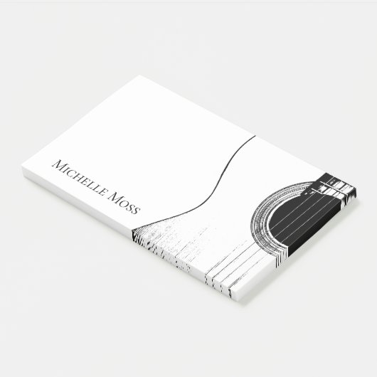 Musical Instrument Black White Guitar Post-it® Notes (Schuin)
