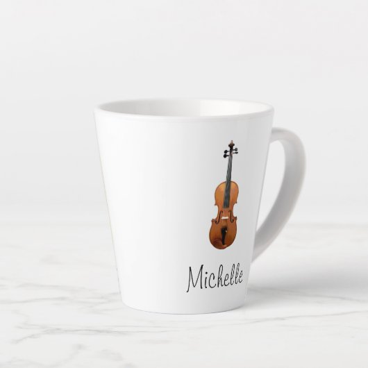 Musical Instrument Cute Violin Latte Mok (Rechterhoek)