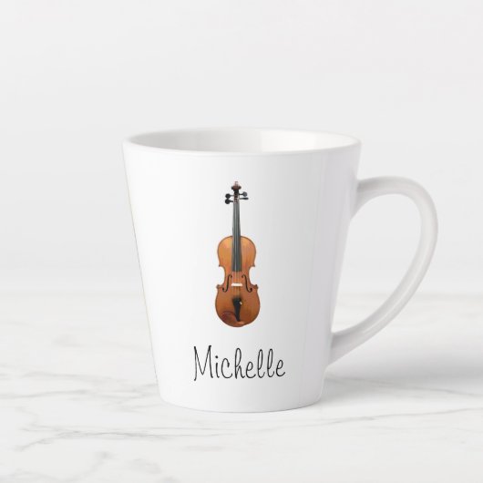 Musical Instrument Cute Violin Latte Mok (Rechts)