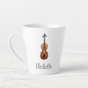 Musical Instrument Cute Violin Latte Mok