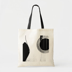 Musical Instrument Guitar Black White Tote Bag